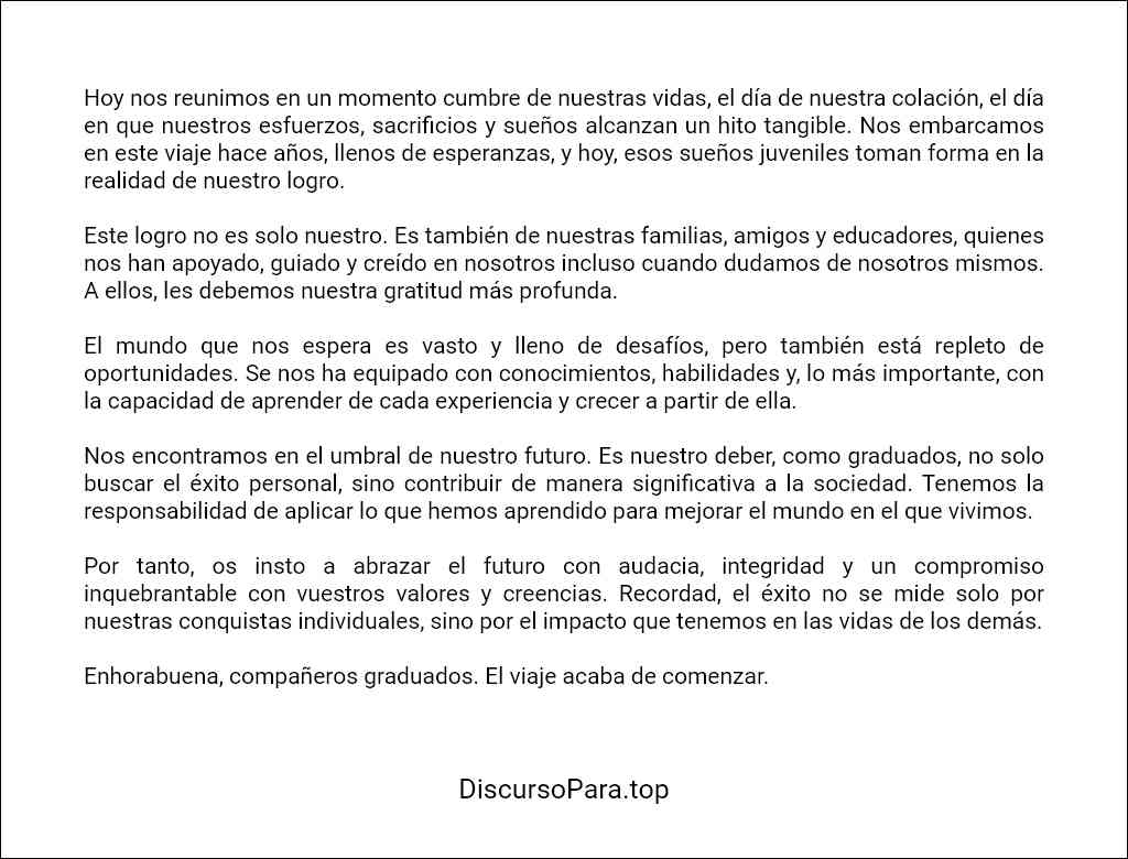 como elaborar un Discurso de colación universitaria