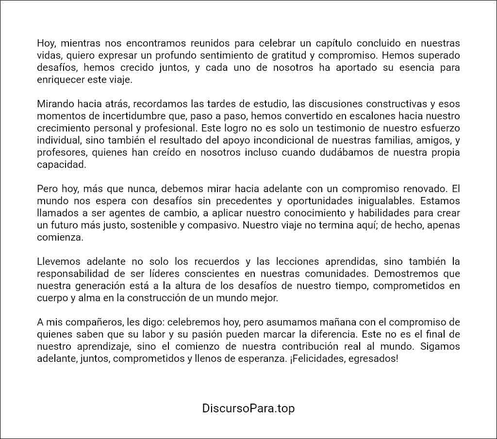 Discurso de egresados plantilla