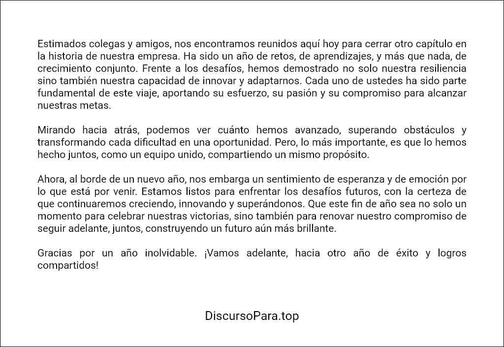 como redactar un Discurso de fin de año empresarial