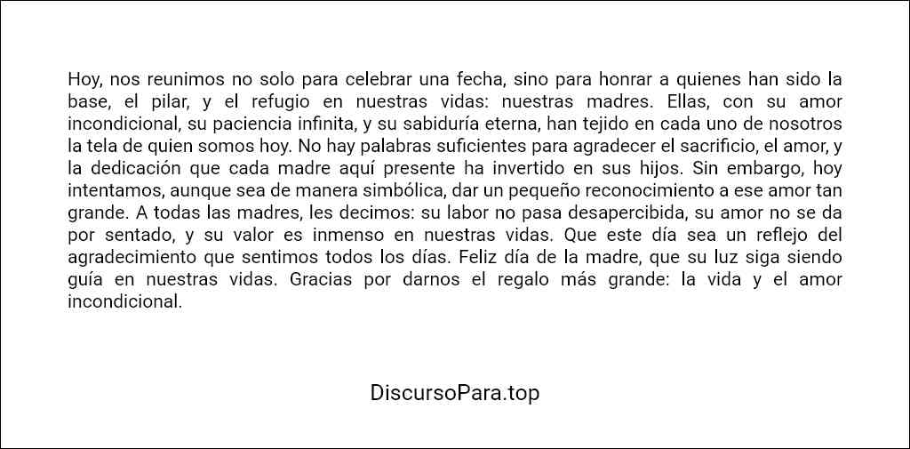 ejemplo de Discursos para el día de la madre