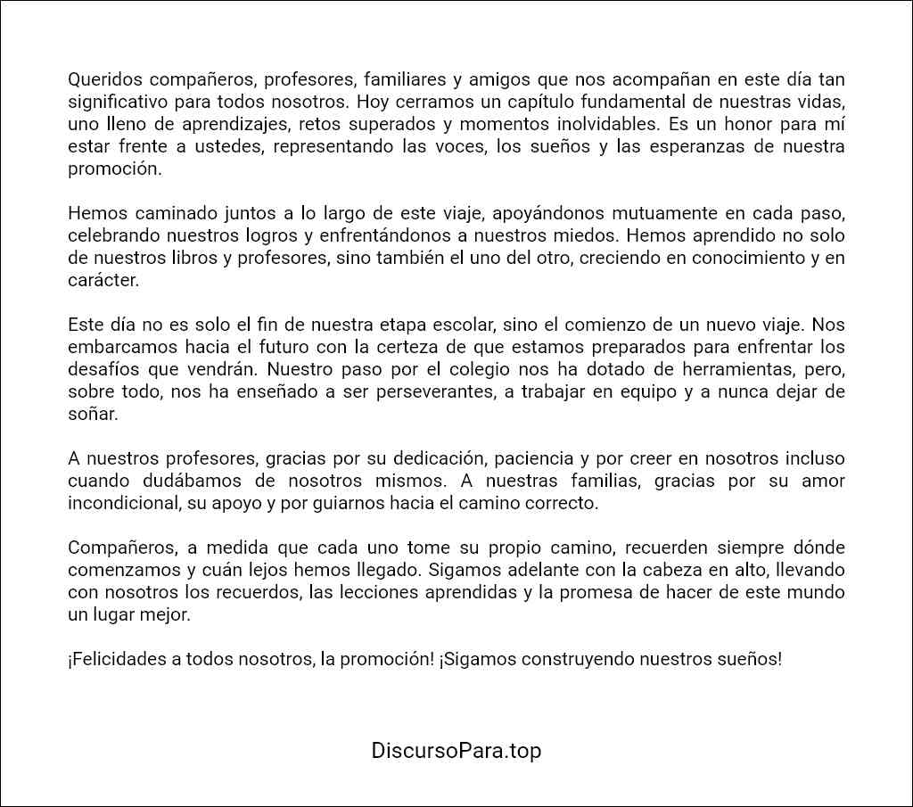 el mejor Discurso de graduacion colegio