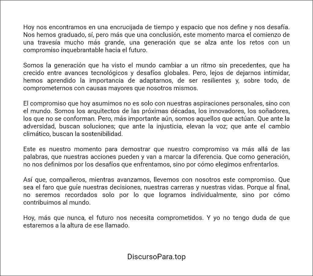 Discurso de generación ejemplos