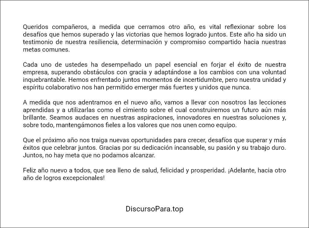 formato de Discurso de fin de año empresarial 